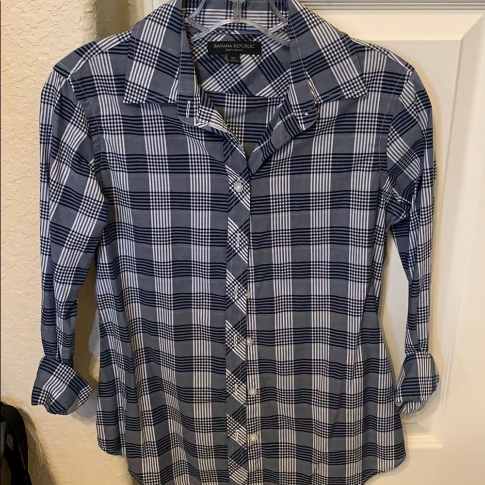 Banana Republic plaid blouse